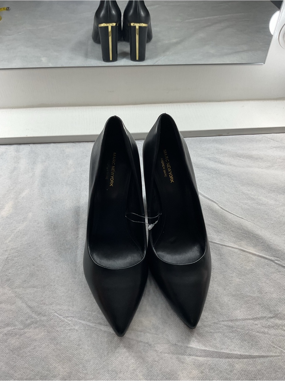 Marc New York Peggy Pointed Toe Pumps Black Heels Office Party Minimalist Glam